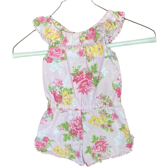 ✨HP✨ Little Me Baby Girls Floral Woven Romper Size 24 months HOST PICK - Picture 3 of 4